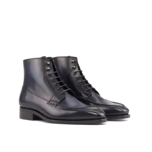 Bottines Derby Demi-Chasse en cuir bleu marine