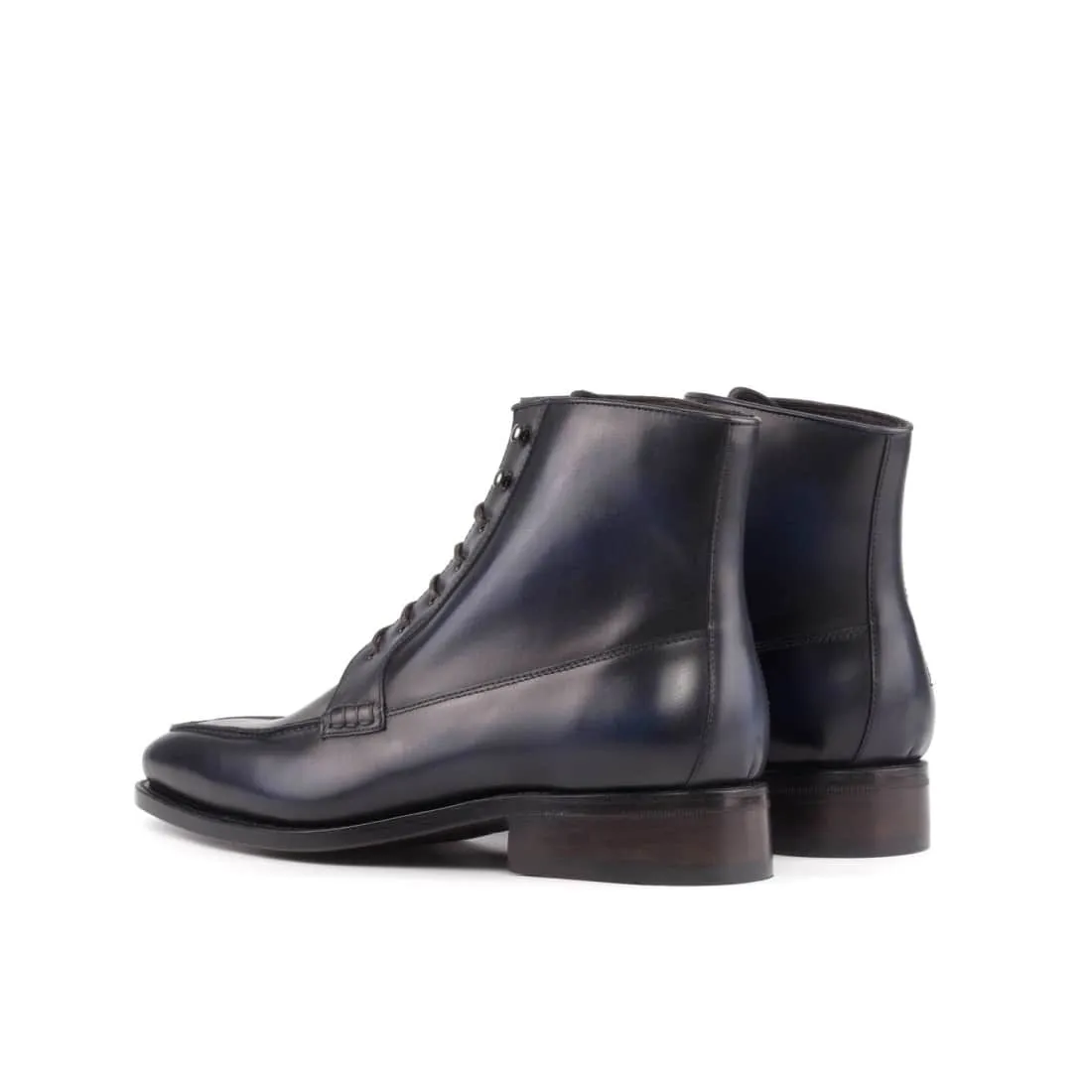 Bottines Derby Demi-Chasse en cuir bleu marine
