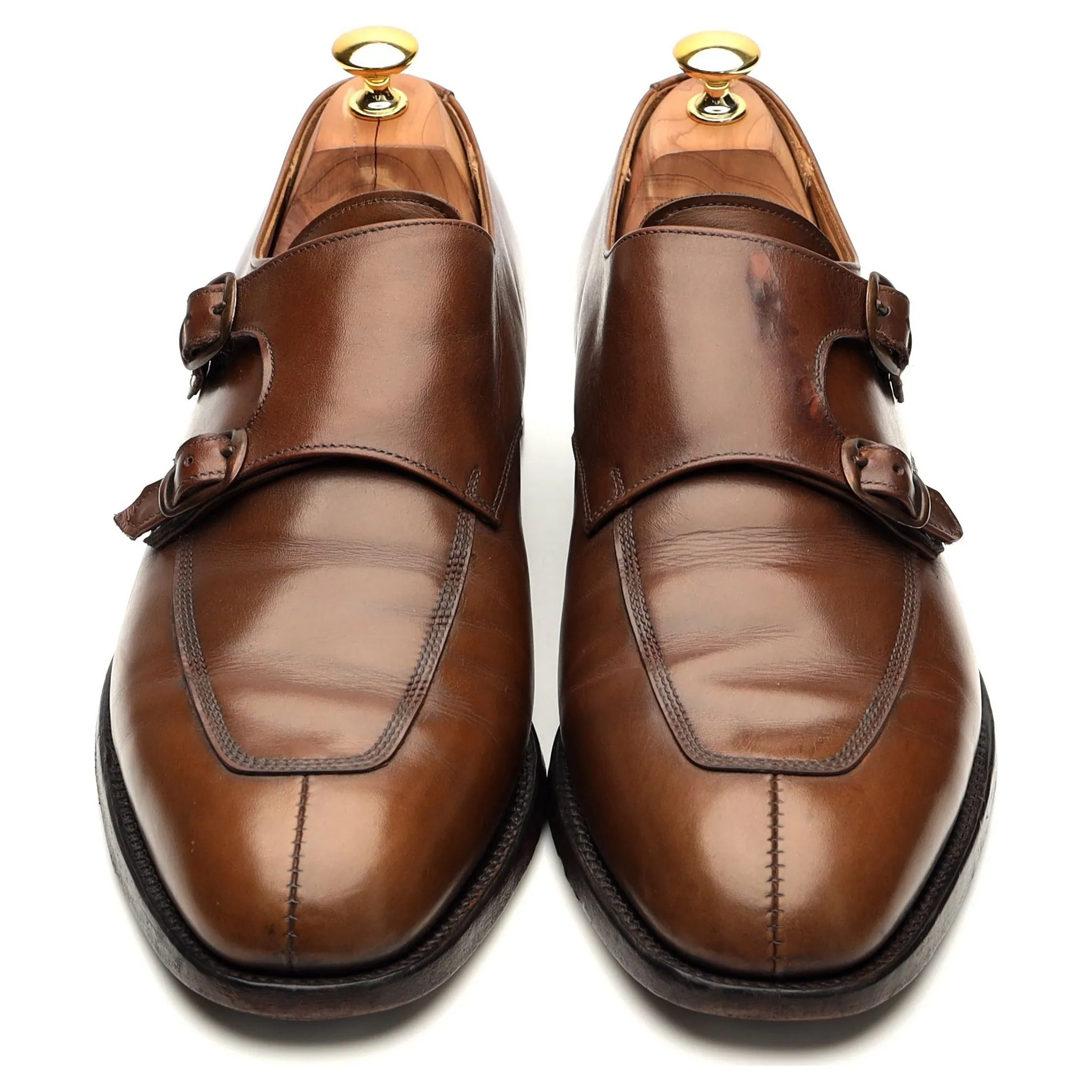 Bowen Brown Leather Double Monk Strap UK 11.5