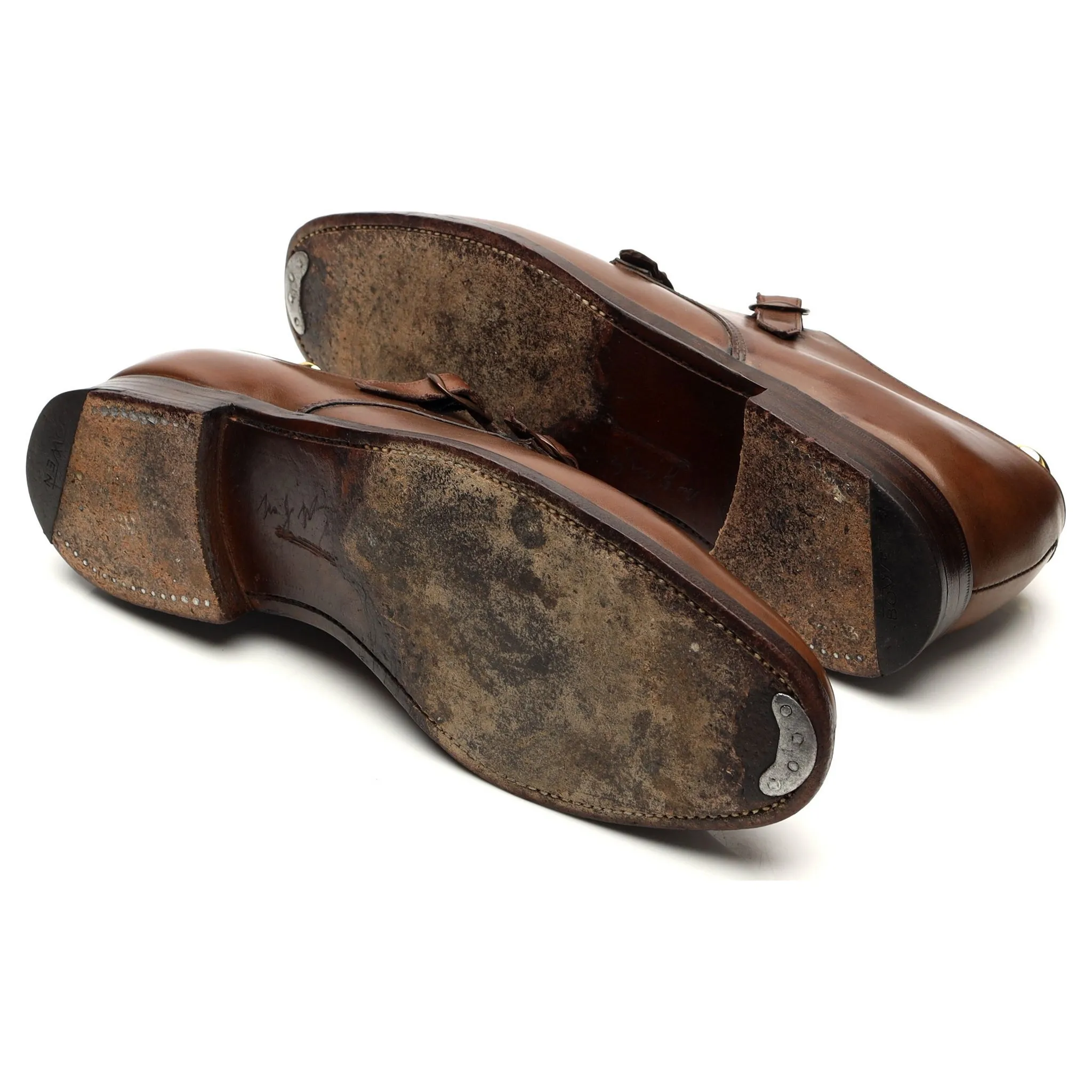 Bowen Brown Leather Double Monk Strap UK 11.5