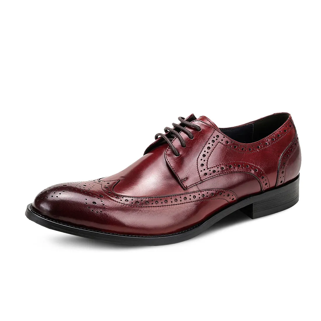 Breathable Formal Suit Pumps Lace-up Wedding Shoes Men's Carving Brogue Cowhide Men's Business Leather Shoes25828