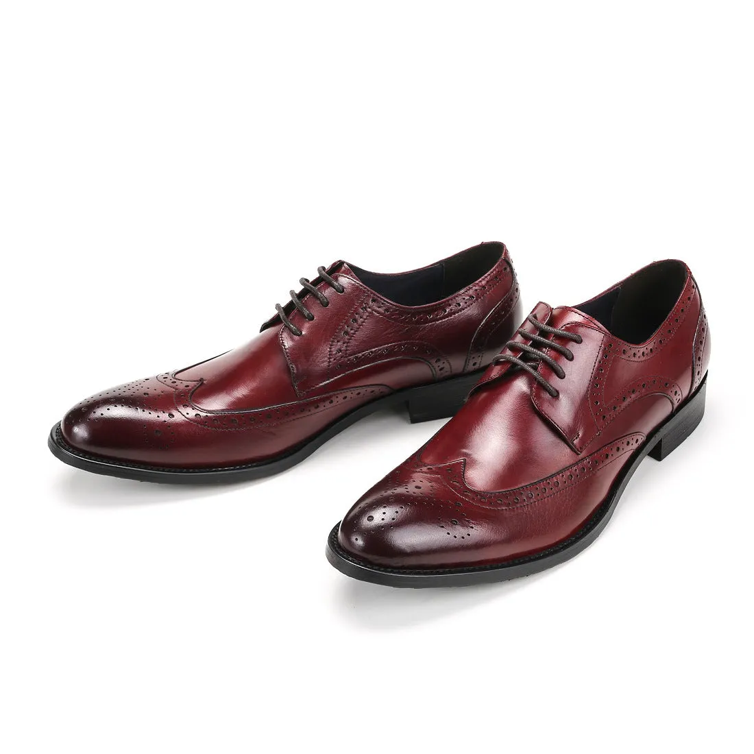 Breathable Formal Suit Pumps Lace-up Wedding Shoes Men's Carving Brogue Cowhide Men's Business Leather Shoes25828