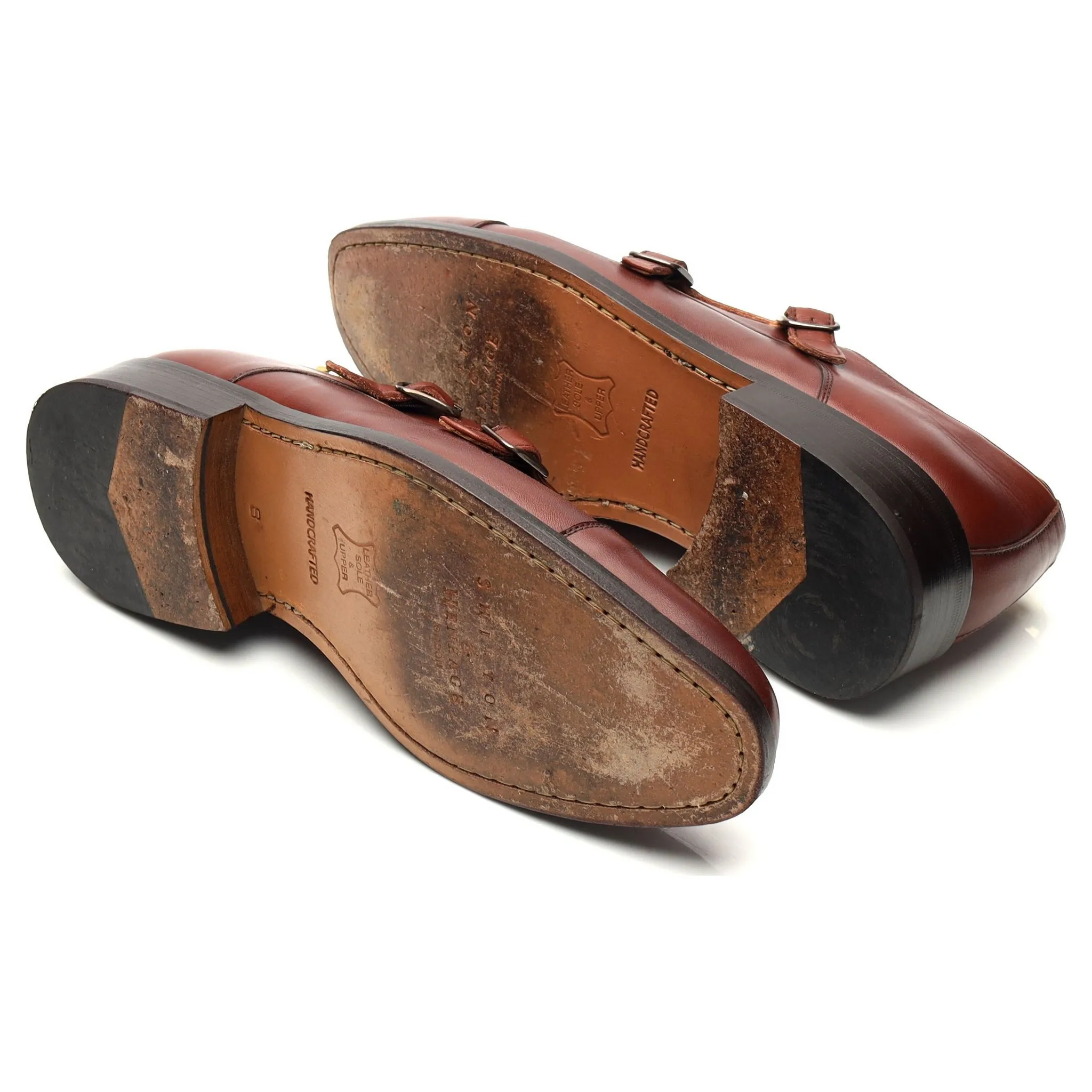 Brown Leather Double Monk Strap UK 8