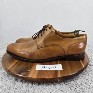 Bruno Magli British Tan Brown Plain Toe Office Derby Oxford Dress Shoes Mens 8 M