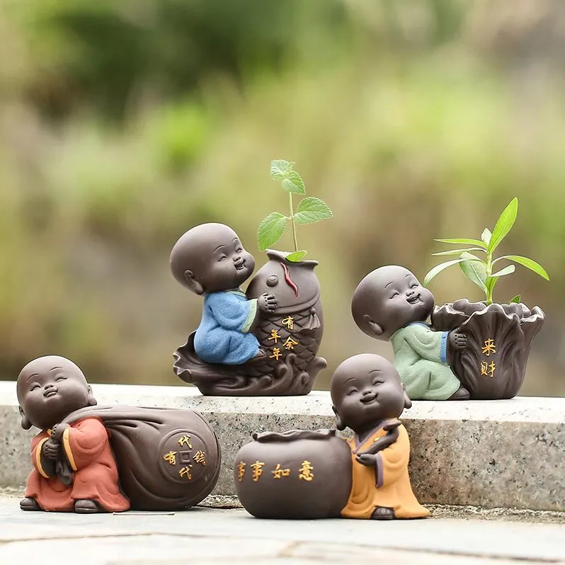 Buddha Statuette with Monks for Outdoor