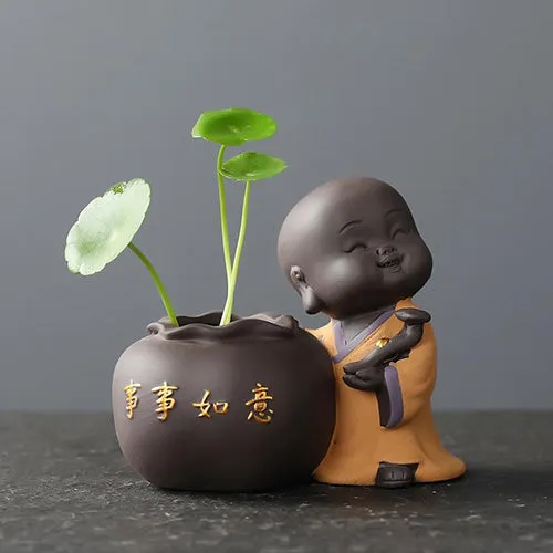 Buddha Statuette with Monks for Outdoor