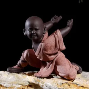 Buddha Statuette with Shaolin Monk Posture