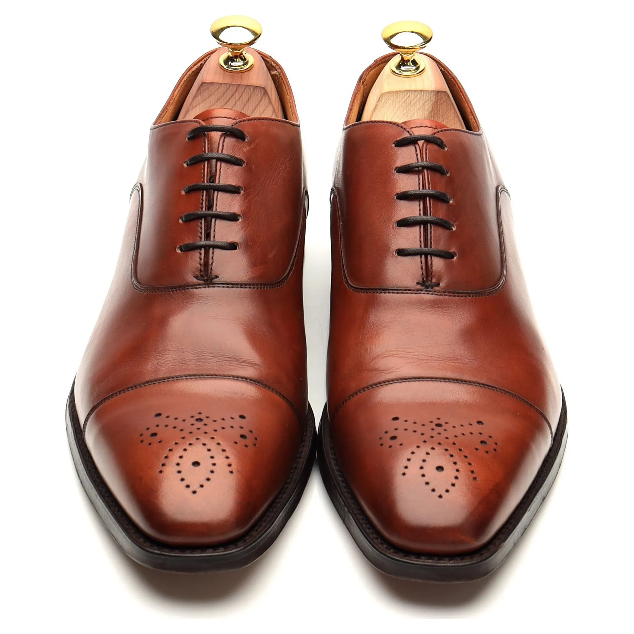 'Cambridge' Tan Brown Leather Oxford UK 7.5 F