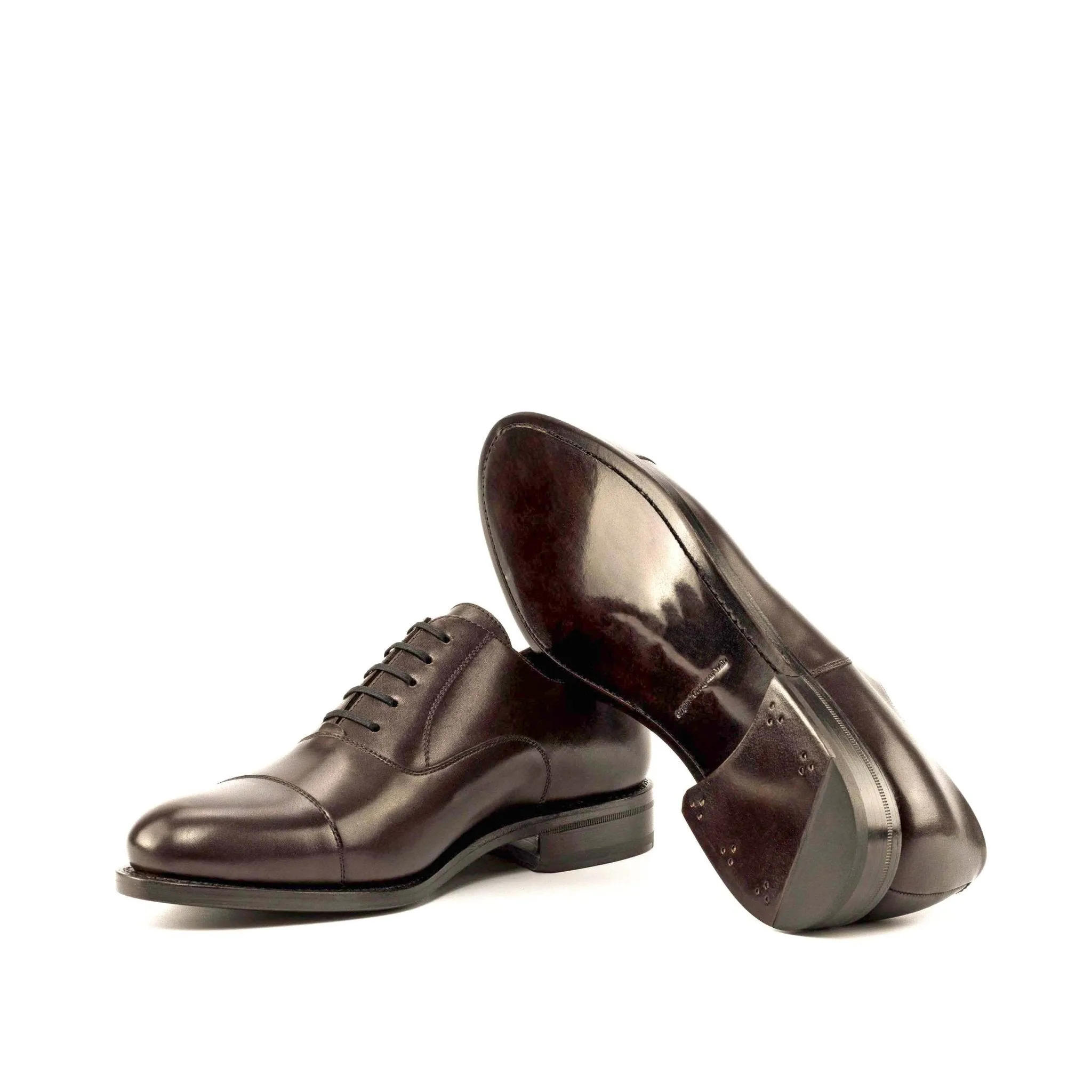 Cap Toe Oxford in Dark Brown Box Calf