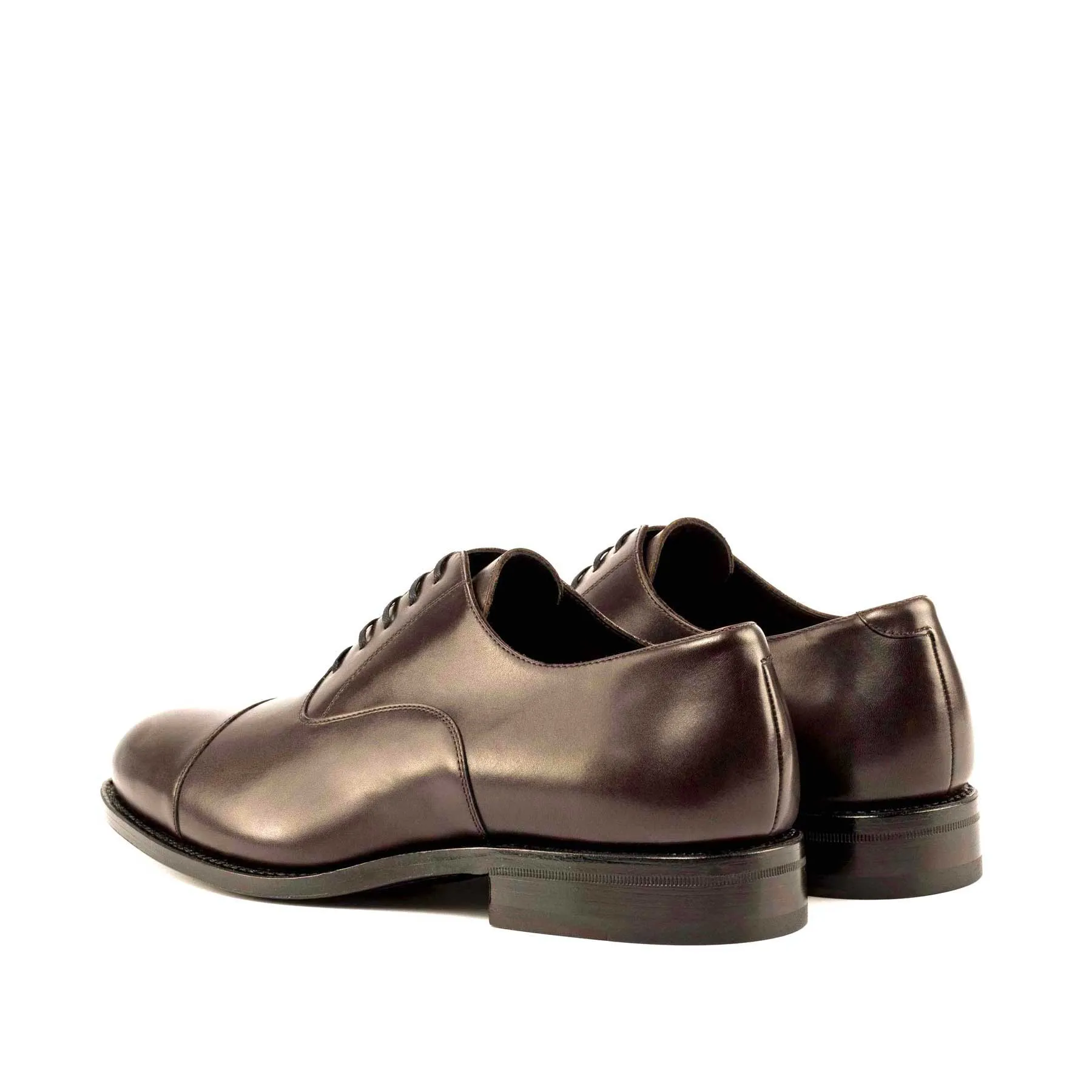 Cap Toe Oxford in Dark Brown Box Calf