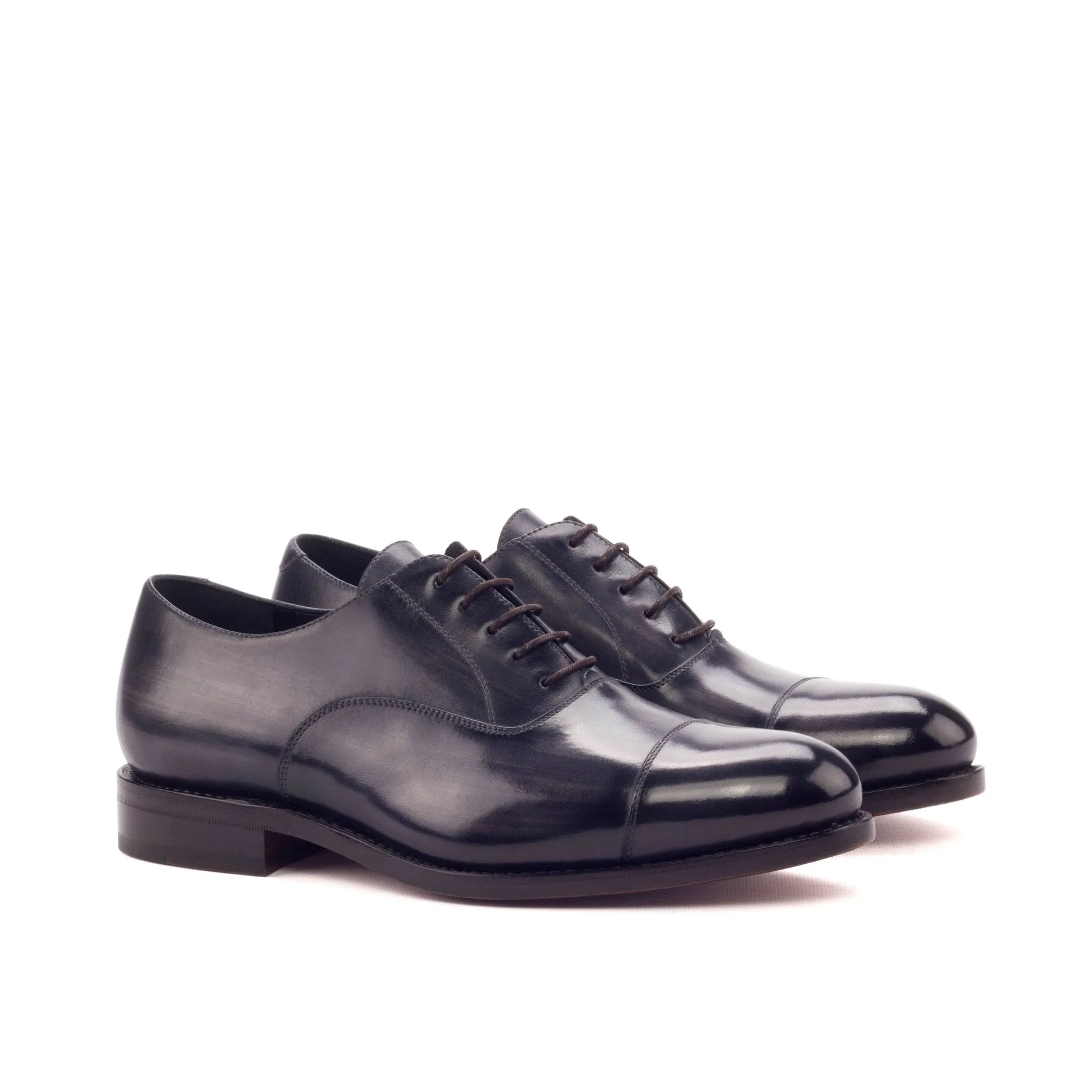 Cap Toe Oxford in Grey Patina