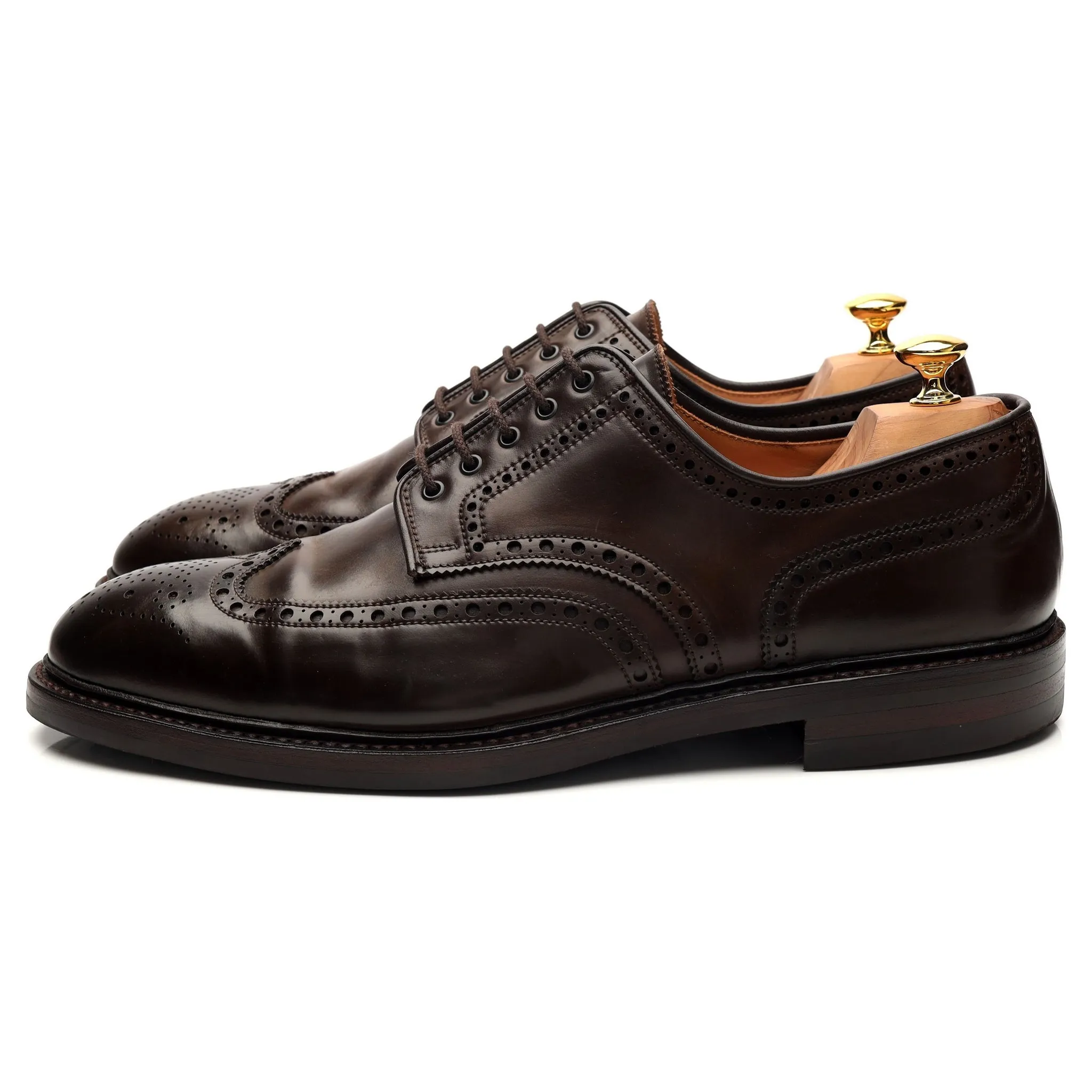 'Cardigan 4' Dark Brown Cordovan Leather Derby Brogue UK 12 E