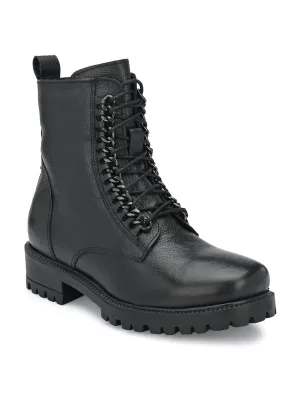 Carlo Romano by Wasan Shoes Women's Genuine Milled Leather Lace Up High Ankle Boot