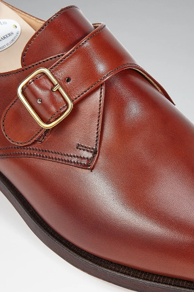 Chestnut Single Buckle Monk Shoes