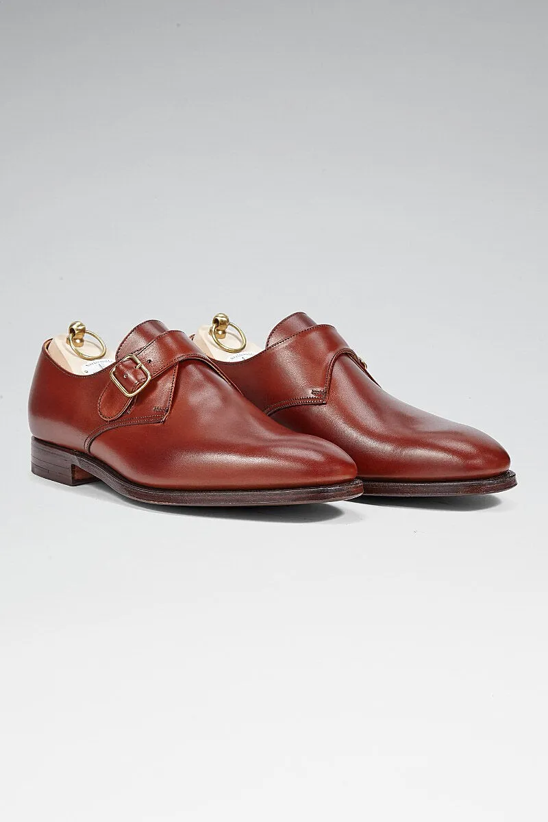 Chestnut Single Buckle Monk Shoes
