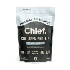 Chief Grass-fed Collagen Creamy Vanilla Protein Powder 450 grams (30 serves)