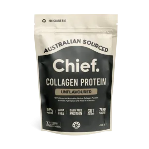Chief Grass-fed Collagen Unflavoured Protein Powder 450 grams (30 serves)