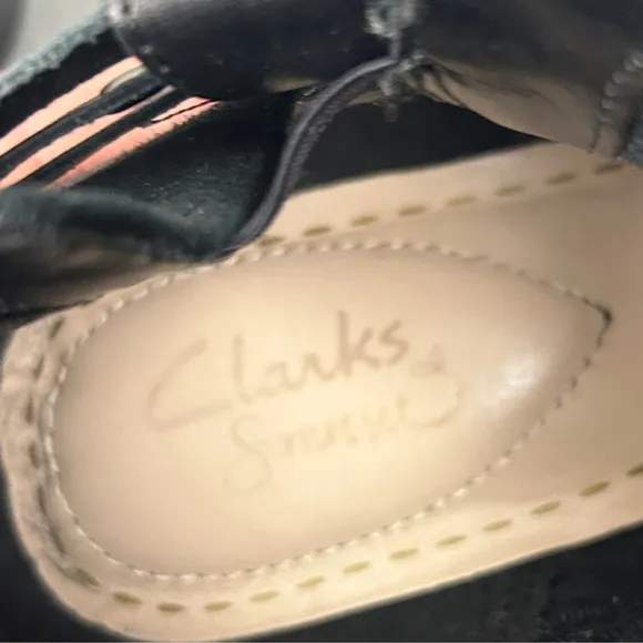 Clarks Black Leather Ankle Boots