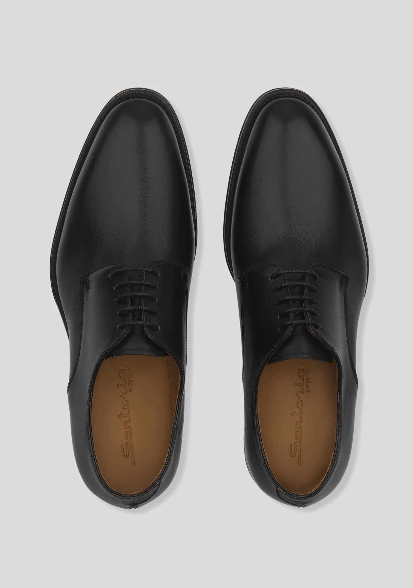 Classic Black Derby Calfskin Shoes