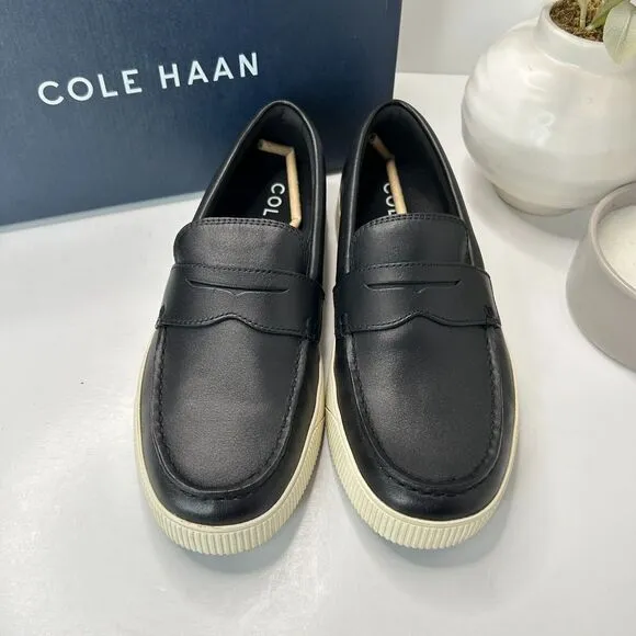 Cole Haan Nantucket 2.0 Leather Slip On Penny Loafer Black C33861 Men's 7.5 M