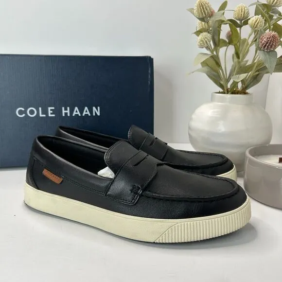 Cole Haan Nantucket 2.0 Leather Slip On Penny Loafer Black C33861 Men's 7.5 M