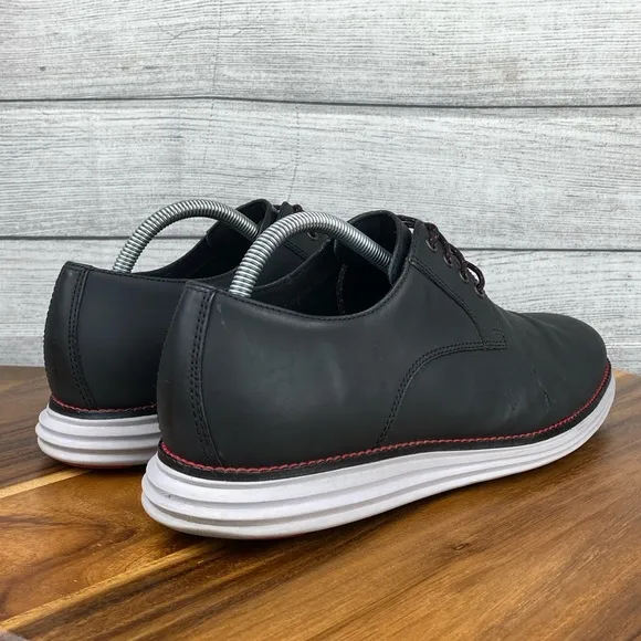 Cole Haan Original Grand Plain Toe Black Matte Derby Oxford C27997 Mens Size 9