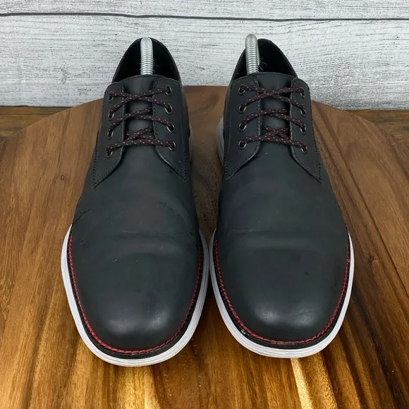 Cole Haan Original Grand Plain Toe Black Matte Derby Oxford C27997 Mens Size 9