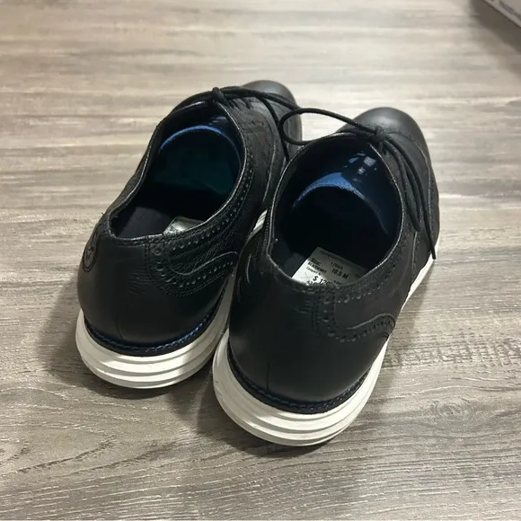 Cole Hahn Original Grand. OS Wingtip Black Leather Shoes