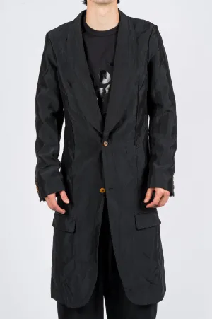 COMME DES GARCONS HOMME PLUS SINGLE BREASTED LONG COAT BLACK