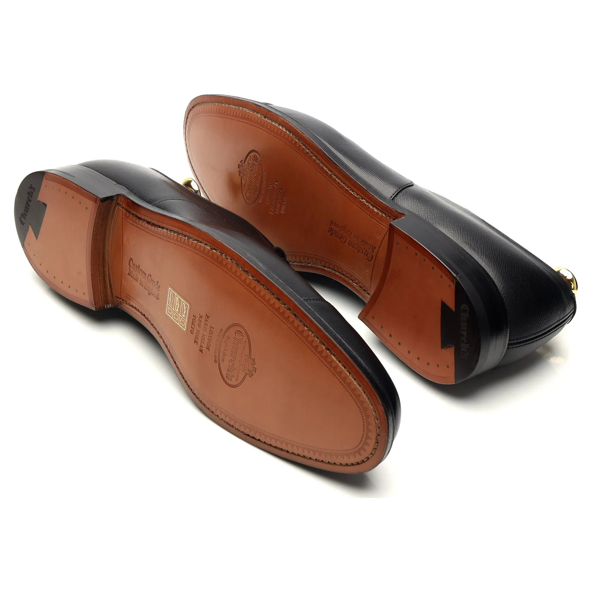 'Consul' Black Grain Leather Oxford UK 9.5 G
