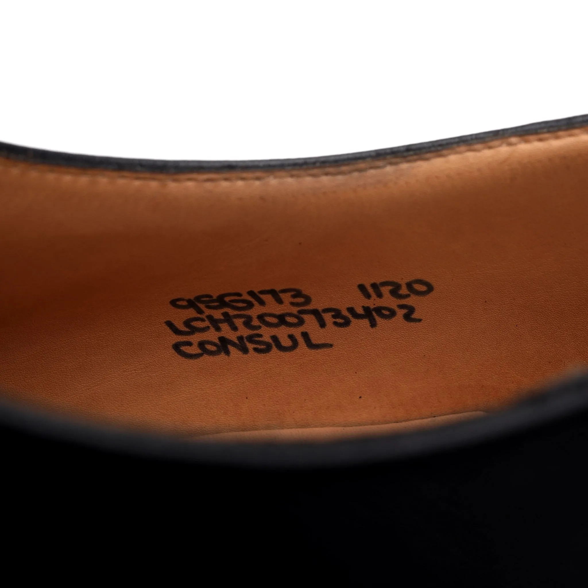 'Consul' Black Grain Leather Oxford UK 9.5 G