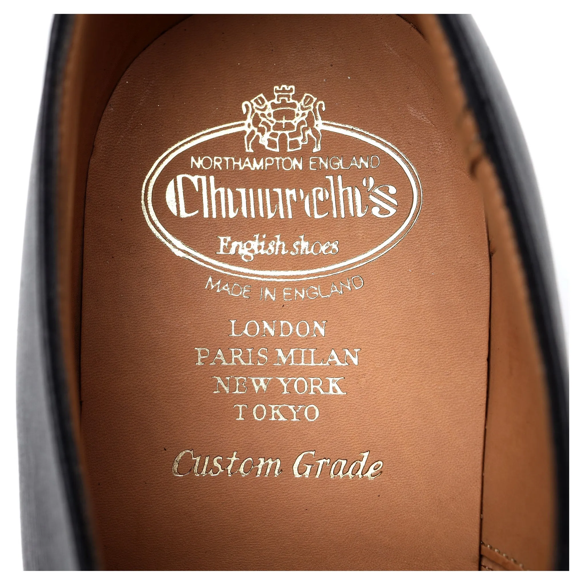 'Consul' Black Grain Leather Oxford UK 9.5 G