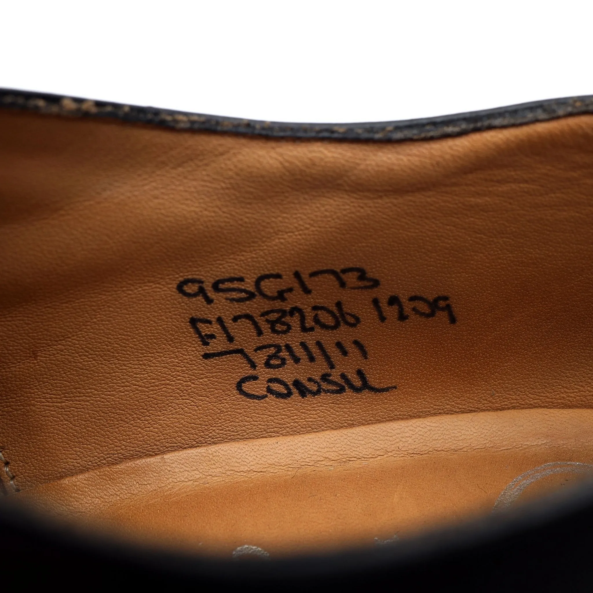 'Consul' Black Leather Oxford UK 9.5 G