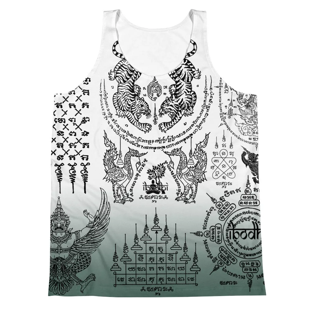 Covered With Sacred Thai Buddhist Tattoos Unisex Tank Top