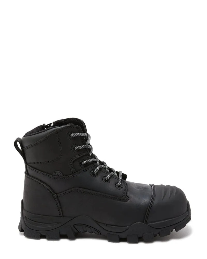 Craze Zip Side Safety Boot 4E Wide - Black