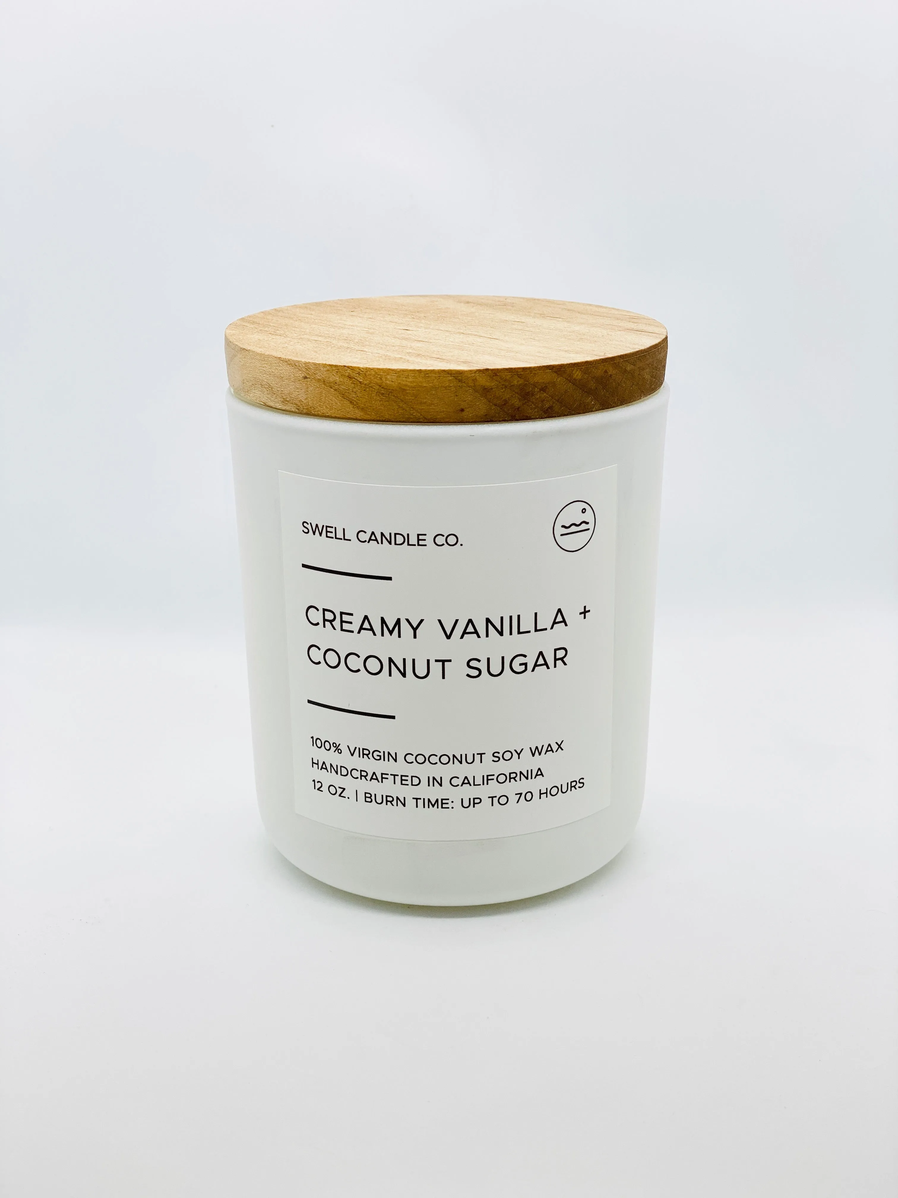 Creamy Vanilla   Coconut Sugar Coconut Soy Candle with Wooden Wick