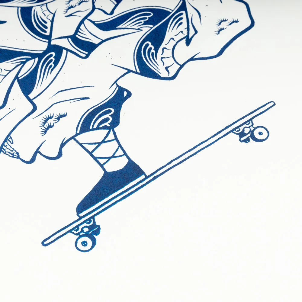 Crossover x Temple of Skate 'The Push' Poster | White