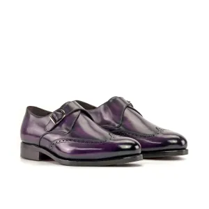 DapperFam Brenno in Purple Men's Hand-Painted Patina Single Monk