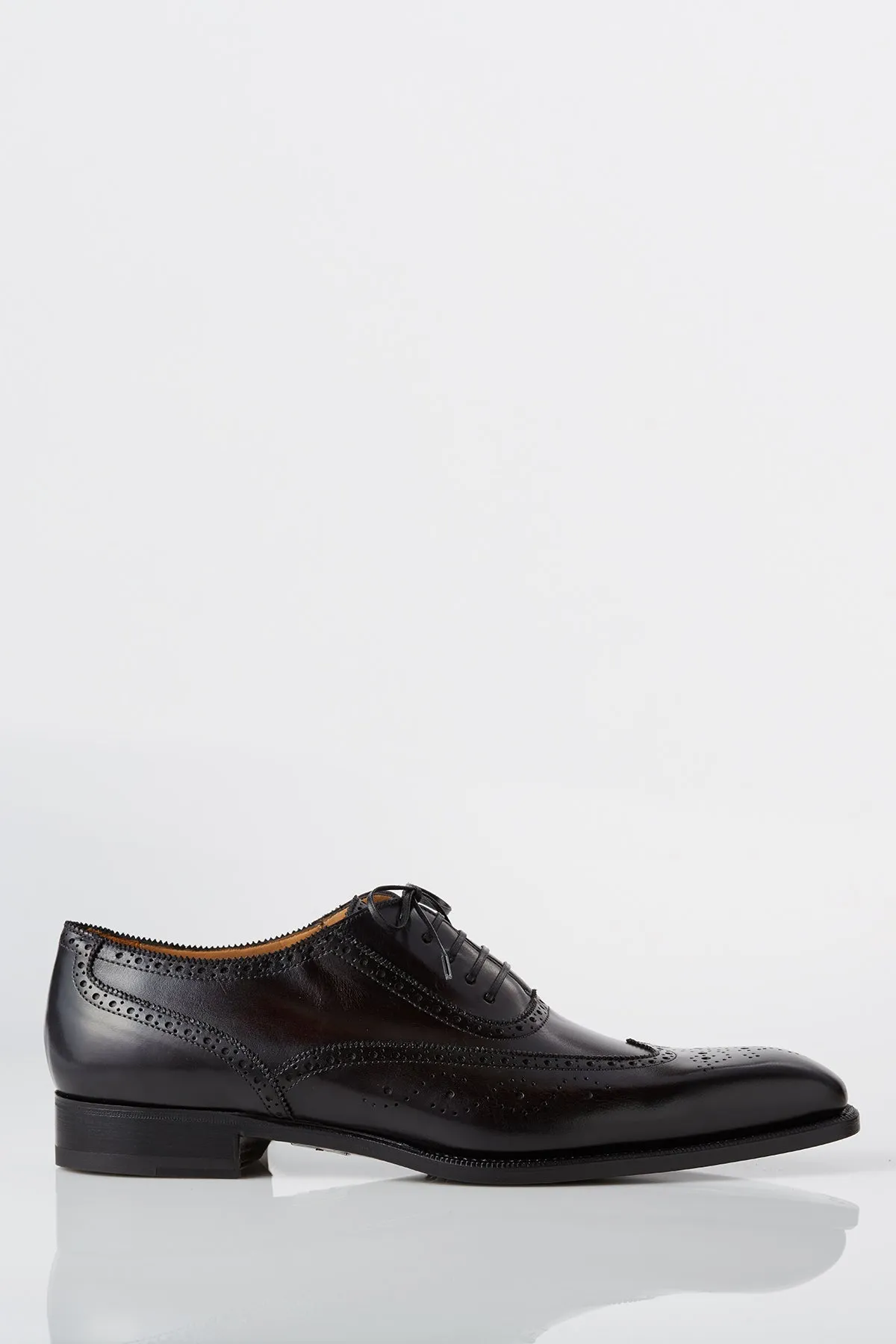 David August Leather Wingtip Brogue Shoes in Light Brown