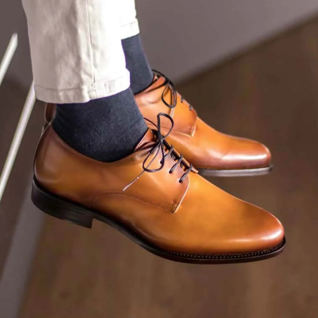 Derbie Blucher en cuir noir