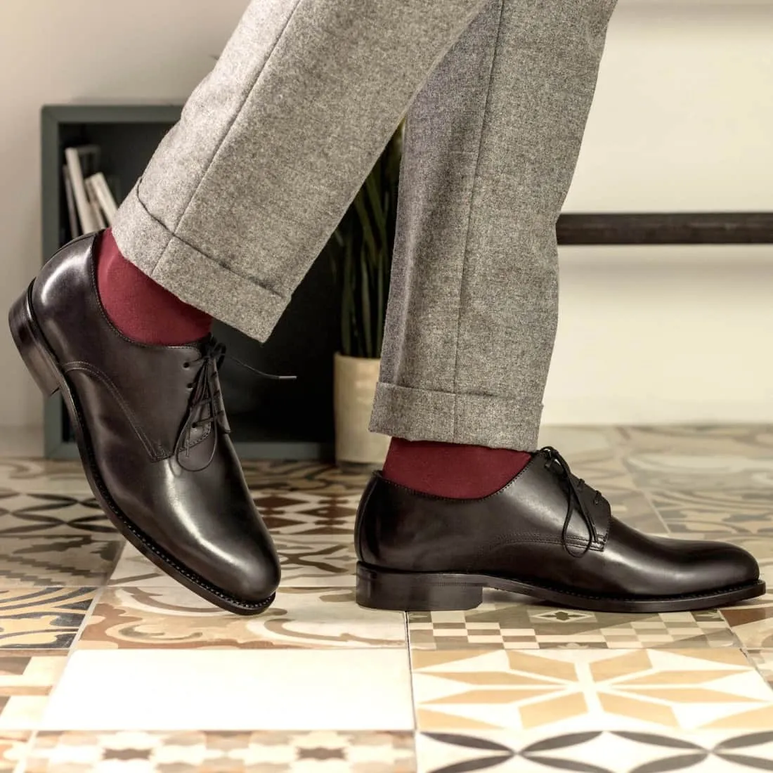 Derbie Blucher en cuir noir
