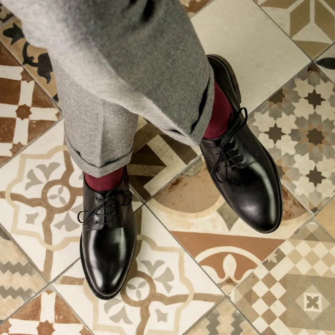 Derbie Blucher en cuir noir
