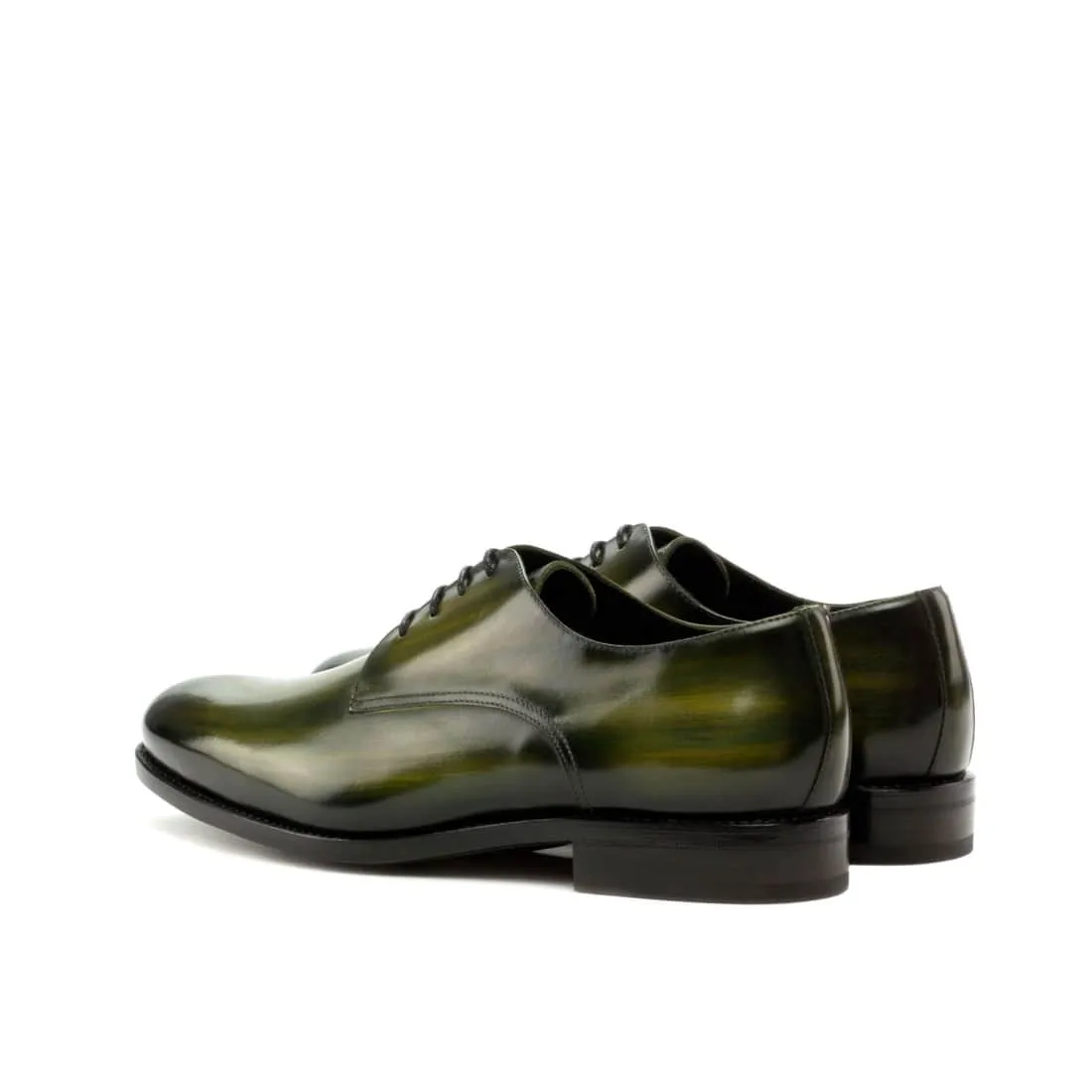 Derbie Blucher en cuir patiné vert