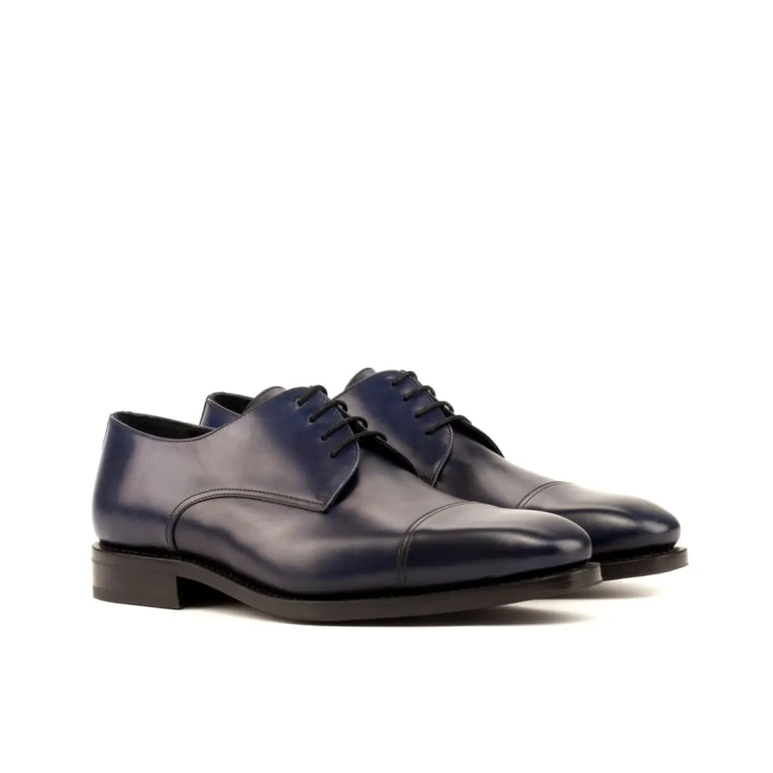 Derbie Bout Droit en cuir bleu marine