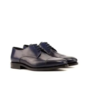 Derbie Bout Droit en cuir bleu marine