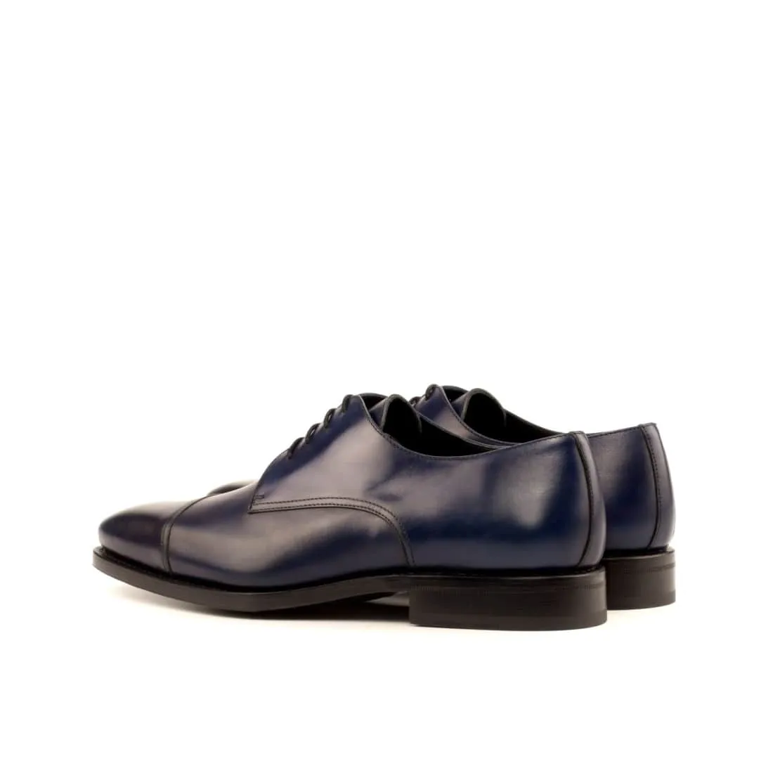 Derbie Bout Droit en cuir bleu marine
