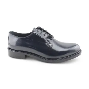 Derby blu in pelle abrasivatoa