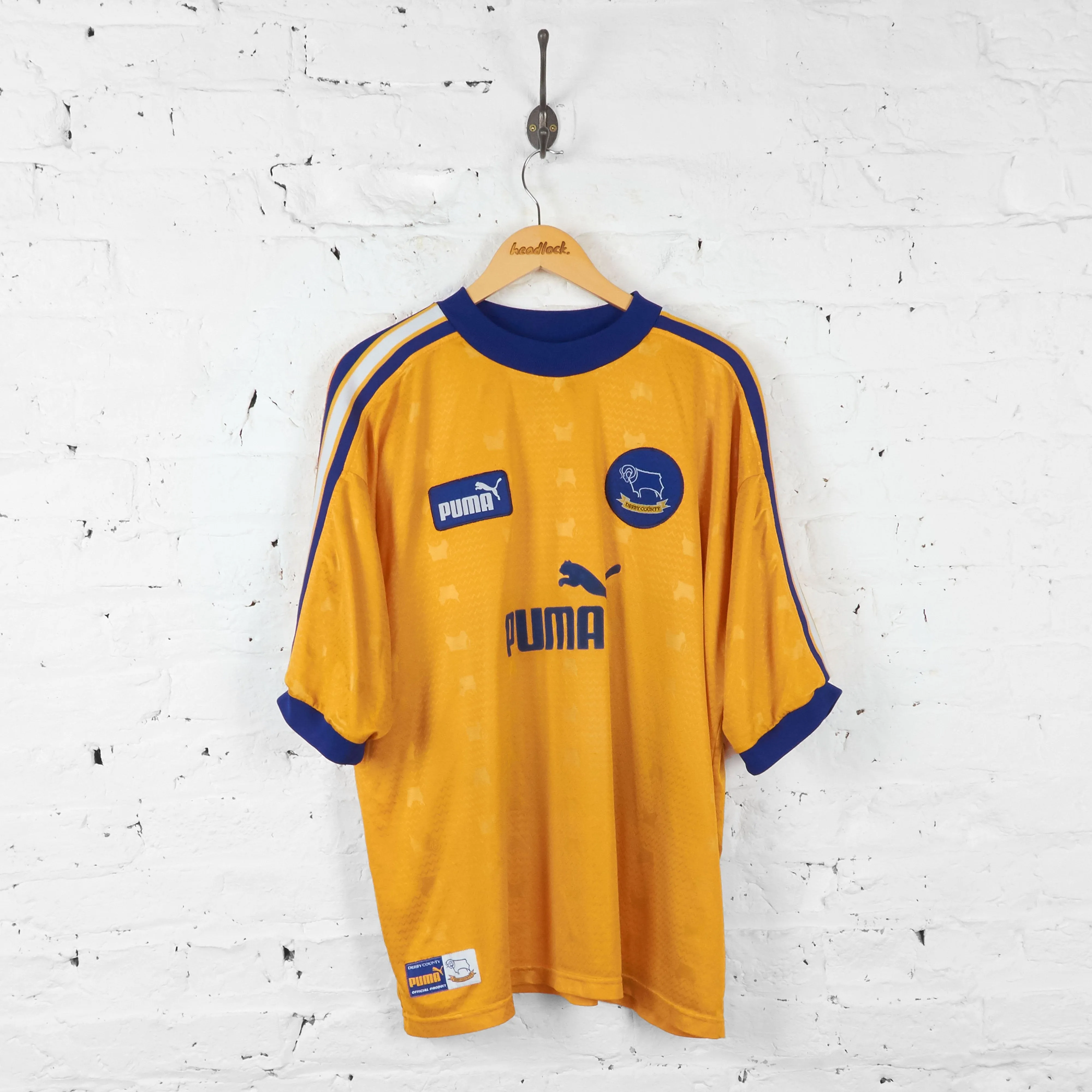 Derby County 1997 Away Puma Football Shirt - Yellow - XXL