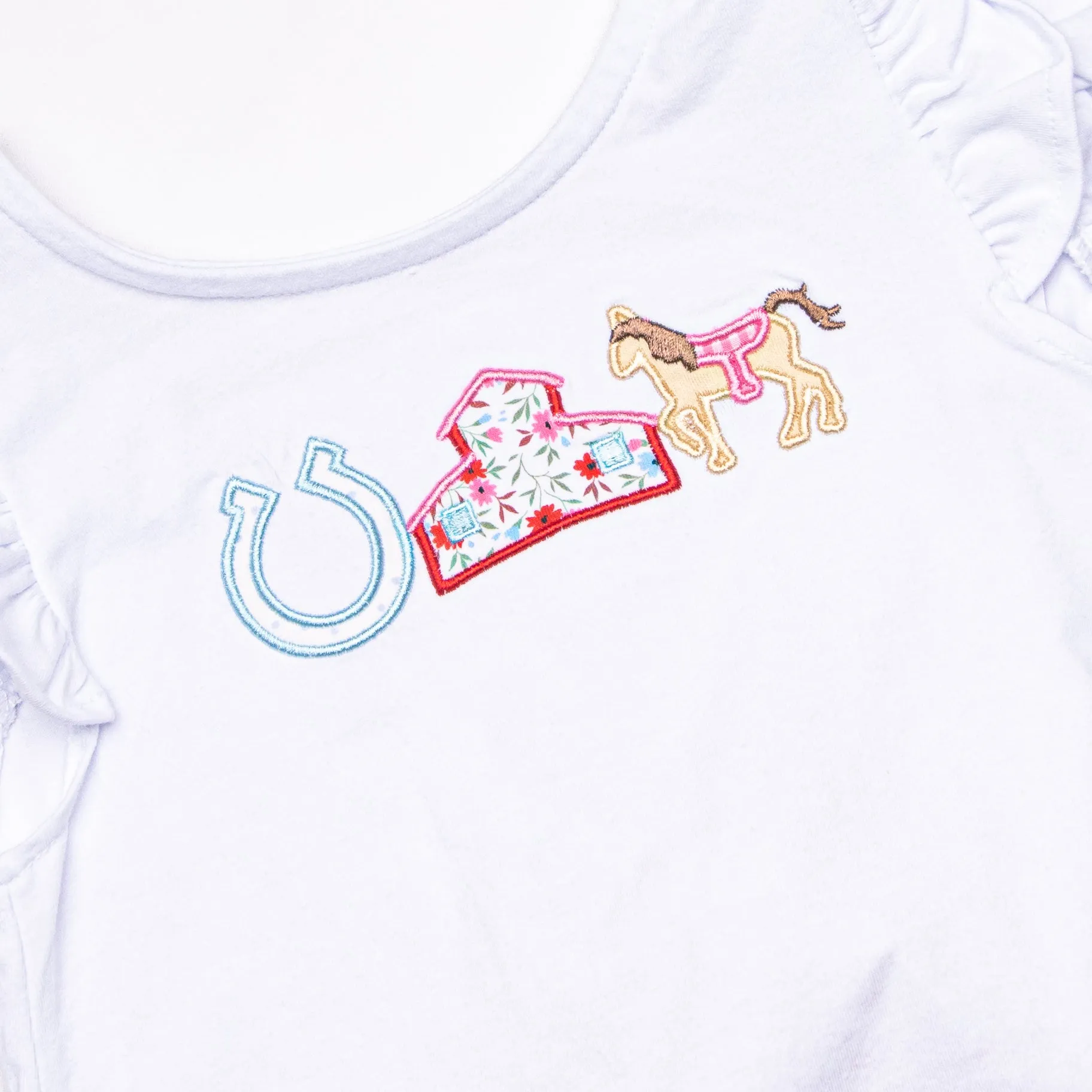 Derby Days Applique Diaper Set, Red