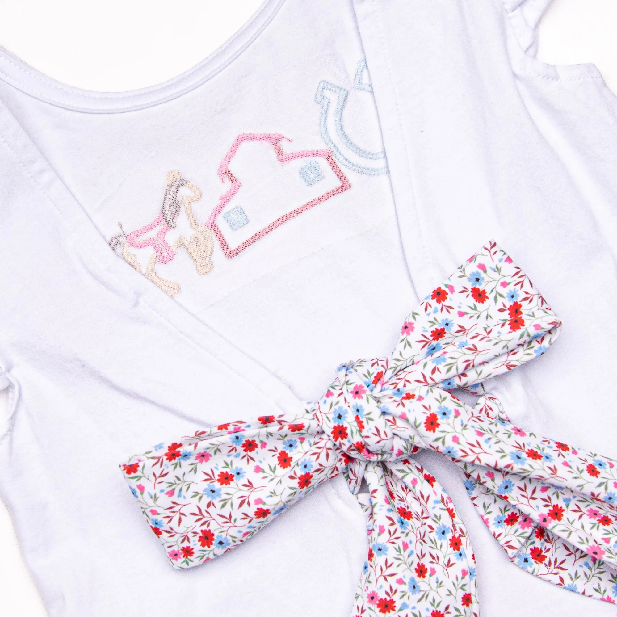 Derby Days Applique Diaper Set, Red
